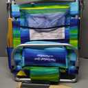 Tommy Bahama 5-Position Classic Lay Flat Folding Backpack Beach Chair, Blue and Green Stripe, 23" x 25.25" x 31.5"
