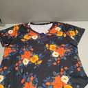 Sampeel Women's Floral Shirt Black and Orange XL