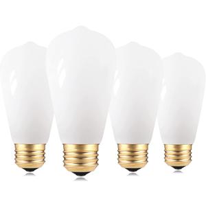 LED Edison Bulb, 25W Equivalent, Soft Warm 2700K, Milky Glass, Dimmable, 2 Watt E26 Standard Base LED Bulbs, 4 Pack