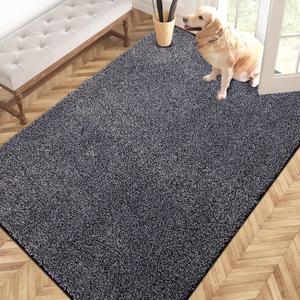 PURRUGS Area Rug, 48" x 72", Bluish Grey-Black
