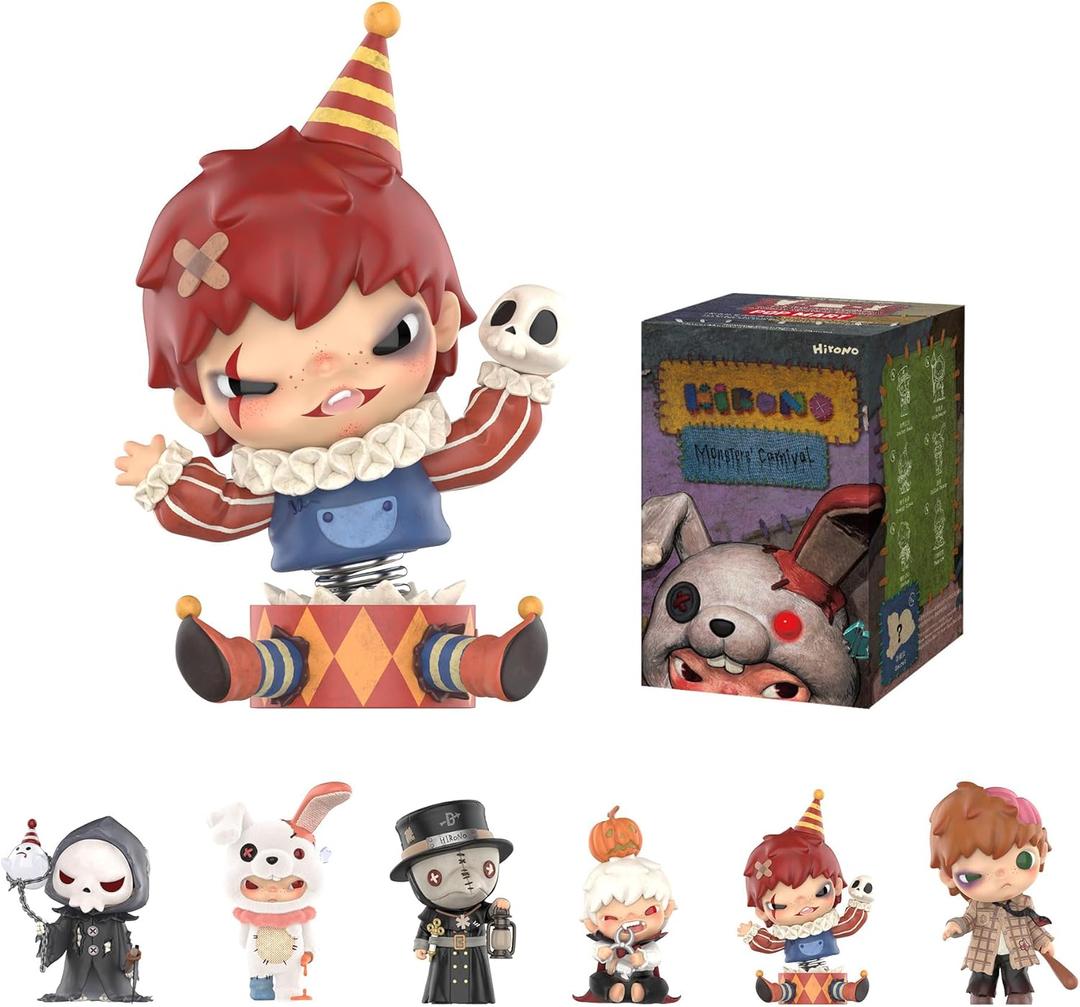 POP MART Hirono Monsters' Carnival Series Blind Box Figures, Collectible Toys Home Decorations, Holiday Birthday Gifts for Girls and Boys, Single Box