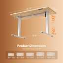 FEZIBO Standing Desk, 48 × 24 Inches Electric Height Adjustable, Sit and Stand Up, Computer Office Desk with Splice Board, White Frame/Maple TOP, 48x24