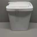 7.5 Gallon White Wastebasket with Touch-Open Lid: Ideal Office Trash Can, Under Sink Trash Can, Or Garbage Can with Lid for Kitchen, Bathroom, Mudroom