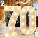 12.6 Inch Marquee Light Up Numbers 70 with Happy Birthday Music | Birthday Number Decorations with Remote for Girls Boys Women Men, Lighted Marquee Numbers for Anniversary Party Table Decor