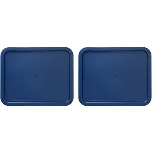 Replacement Lids fits Pyrex 3-Cup Glass Food Storage Container Bowls, (7.75 x 5.75-Inch) Plastic Rectangle Lids Covers for Pyrex 7210-PC, Airtight & Leakproof (2-Pack, Blue)
