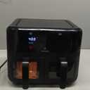 CHEFMAN 6 Quart Dual Basket Air Fryer Oven with Easy View Windows, Sync Finish, Hi-Fry, Auto Shutoff, 2 Independent 3Qt Nonstick Dishwasher Safe Frying Baskets, Digital Double Air Fryer - Black