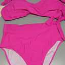 AI'MAGE Womens High Waisted Bikini Sets Tummy Control Swimsuits Two Piece Swim Suits 2025 Crisscross Tie Back Bathing Suits, Size L