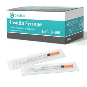 Insulin Syring, 29G 1cc 1/2-Inch (12.7mm) Seringe Insulina, Individually Packed, Smooth & Comfortable, Pack of 100