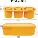 Stanley Ice Mold, Ice Cube Tray for Stanley Cup with Lid and Bin for 20 30 40 oz Tumbler Cup, Cylinder Ice Maker for Drinks, Coffee and Cocktails, Whiskey, Easy to Release (Yellow)