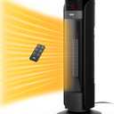 Ceramic Tower Space Heater - 1500W Electric Space Heater with Remote Control, Oscillation, Timer and Thermostat, Triple Safety Protection, Portable Space Heater for Office, Home, Large Room