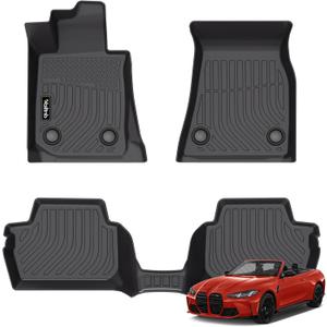 Wailtnb-Mats for BMW M4 Competition, M440i, 430i Convertible 2021-2025 Floor Mat All Weather Floor Liner Car Mat for BMW M4 Custom Fit Automotive Full Set Accessories