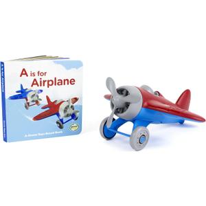 Green Toys Airplane & Board Book (Blue/Red)