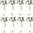 Daifunli 8 Set Acrylic Vases for Wedding Centerpieces with LED Candles