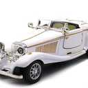 1:28 Scale Pullback Diecast Metal Antique Classic Model Cars Collectible Toy Gifts (White,Length 6.5in/16.8cm)