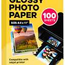 Glossy Photo Paper For Printer 8.5 x 11" - (100 Sheets) - Works with Inkjet Printer, Easy to Use, Premium Picture Paper