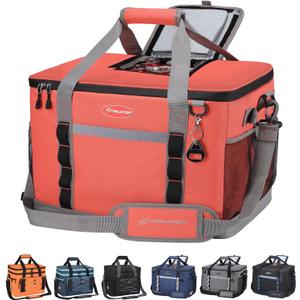 Maelstrom Collapsible Soft Cooler Bag,35/55/75 Cans Beach Cooler with Flip Top Lid, Ice Chest, Leakproof & Portable for Beach, Camping, Road Trips & Grocery Shopping (Watermelon)