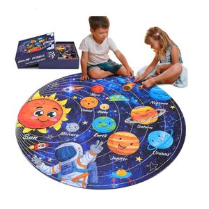 Civaner 70 Pieces Floor Puzzles Valentines Large Puzzles for Kids Ages 3-8 Jigsaw Puzzle Educational Gifts for Toddlers Girls Boys Baby Shower Holiday Birthday(Solar System)