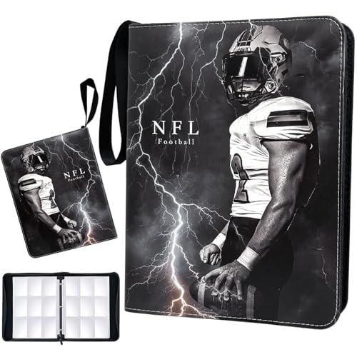 Football Card Binder 900 Pockets, Trading Card Binder 9 Pocket with 50 Removable Sleeves Fits 900 Sport Cards, 3 Ring Card Holder Binder with Zipper, Collector Storage Album