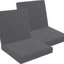 Outdoor Chair Cushions Set,Waterproof Outdoor Seat Cushions for Patio Furniture,Removable Seat Bottom & Back Cushion Covers with Ties,Outdoor Chair Pads,19"x16"x3" (Grey)