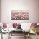 Kalormore Tulip Flower Framed Canvas Wall Art Modern Wildflower Wall Decor Large Elegant Floral Artwork for Living Room Bedroom Office (Pink), 48"L x 24"W