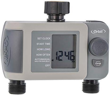 Orbit 24621 2-Outlet Hose Faucet Timer, Gray