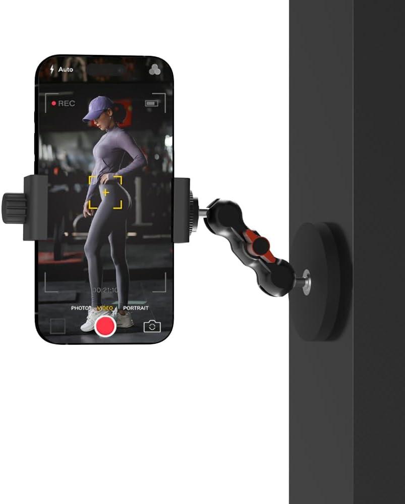 Magnetic Phone Mount Holder, 360 Adjustable Magnetic Phone Suction Cup Mount. Attaches to All Metal Surface Gym/Car/POV/VLOG Hands-Free Shooting for iPhone16/15/14/13 and All Phones