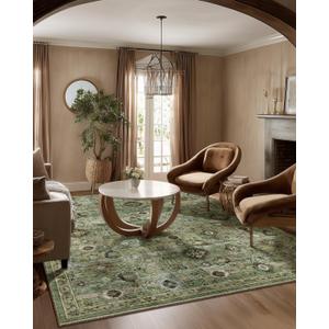 Washable Area Rugs for Living Room: 5x7 Rug Boho Vintage Rugs Stain Resistant Non Slip Low Pile Lightweight Soft Carpets for Bedroom Kitchen Dining Room Nursery Kids Room Farmhouse Home Office