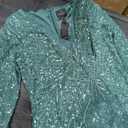 Adrianna Papell Women's Long Sleeve Bead Long Dress, 10