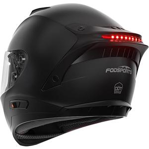 Fodsports FS90 Full Face Motorcycle Helmet with LED Rear Light, Dual Visor Motorbike Street Bike Integrated Helmet for Adult Men Women DOT FMVSS-218 Approved