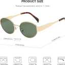 Retro Oval Sunglasses for Women Men Trendy Small Sun Glasses Classic Metal Frame Shades UV400