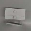 Modern Toilet Paper Holder with Storage Drawers - Toilet Paper and Wipes Holder for Bathroom - Aluminum TP Holder with Shelf and Drawers - Adhesive or Wall Screw Mounting - Withe/White Knobs