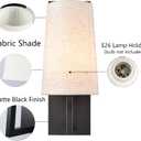 Farmhouse Black Wall Sconces Set of Two Modern 1-Light Hardwired Matte Black Wall Lamp with Fabric Shade Sconces Wall Lighting for Bedroom Hallway Living Room