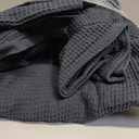 Bedsure 100% Cotton Dark Grey Blanket Queen Size for Bed - Cooling Breathable and Soft for Summer, Thick Cozy Waffle Weave Blanket Gifts for Women, 90x90 Inches, Dark Grey