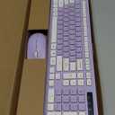 Wireless Keyboard and Mouse Combo, Full-Sized Wireless Keyboard and Adjustable DPI Mouse, 2.4GHz USB Receiver, Silent Keyboard and Mouse for PC, Windows, MAC, Desktop, Laptop(Purple)