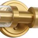 Brushed Gold Bathroom Vanity Light Fixture, 2-Light Modern Wall Sconce Lighting W/Clear Glass, Brass Wall Mount Lamp for Mirror Hallway Kitchen Living Room, E26 T10 Bulbs(Excluded)