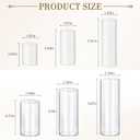 36 PCS Ivory White Pillar Candles with Glass Candle Holders Clear Hurricane Candle Holders Glass Cylinder Vases for Centerpieces Wedding Party, Event, Home Office (18 Candles+18 Candle Hoders)