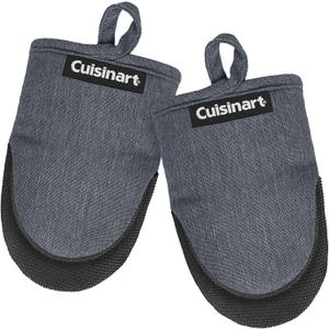 Cuisinart Mini Oven Mitts, 2-Pack, Neoprene Grip, Heat Resistant 350F | Cotton-Lined, Non-Slip Neoprene Palm, Ambidextrous Design, Ideal For Smaller Hands And Everyday Cooking