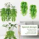 Hoteam 12 Pcs Artificial Hanging Plants 32 Inch Fake Ivy Vines with Fake Leaves Patio Artificial Plants Greenery for Living Room Indoor Outdoor Wall, No Basket (6 Style Mixed)