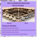 W11122880 Stove Knobs Replacement for Whirlpool Stove Knobs W10862482 Gas Range Knob WFG520S0FS0 WFG745H0FS1 WFG770H0FZ0 WFG520S0FS1 Whirlpool Gas Stove Oven Parts Burner Control Knobs 5Pcs Silver