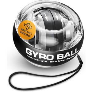 Vital Wrist Ball Exerciser Gyro Ball Hand Gyroscopic Wrist Strengthener & Forearm Trainer with Zinc Rotor Grip Strength Training, Wrist Exerciser & Arm Exercise Equipment Portable Fitness Accessory (Clear Without LED Lights)
