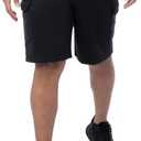 Fruit of the Loom Men's Fleece Cargo Shorts (Black, XXL)