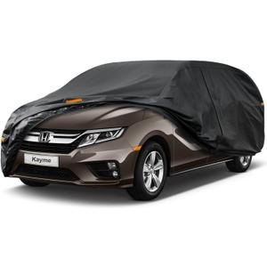 Kayme 7 Layers Car Cover Custom Fit for Honda Odyssey (1999-2025) Waterproof All Weather for Automobiles, Outdoor Full Cover Sun UV Rain Protection.Black
