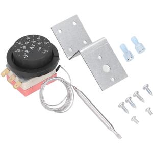 Temperature Control Switch Capillary Thermostat, Adjustable Electric Fan Thermostat Switch 3 Pins Design Temperature Control Probe Kit