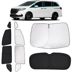 ZATOTOO Car Window Shades for 2022-2025 Honda Odyssey Sun Shade for Side Window Front and Rear Windshield Full Privacy Protection UV Ray Sun Blocker Heat Insulation for Camping Nap Long Time Parking