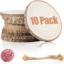 10 Pcs Natural Paulownia Wood Slices 8-9 Inches, Unfinished Wooden Rounds for Table Centerpieces, DIY Crafts & Wedding Decor