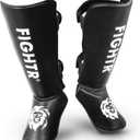 FIGHTR Shin Guards - with a and Ideal Padding | Thick shin Protection for Kicks in Kickboxing, MMA, Muay Thai and Other Martial Arts (Medium)