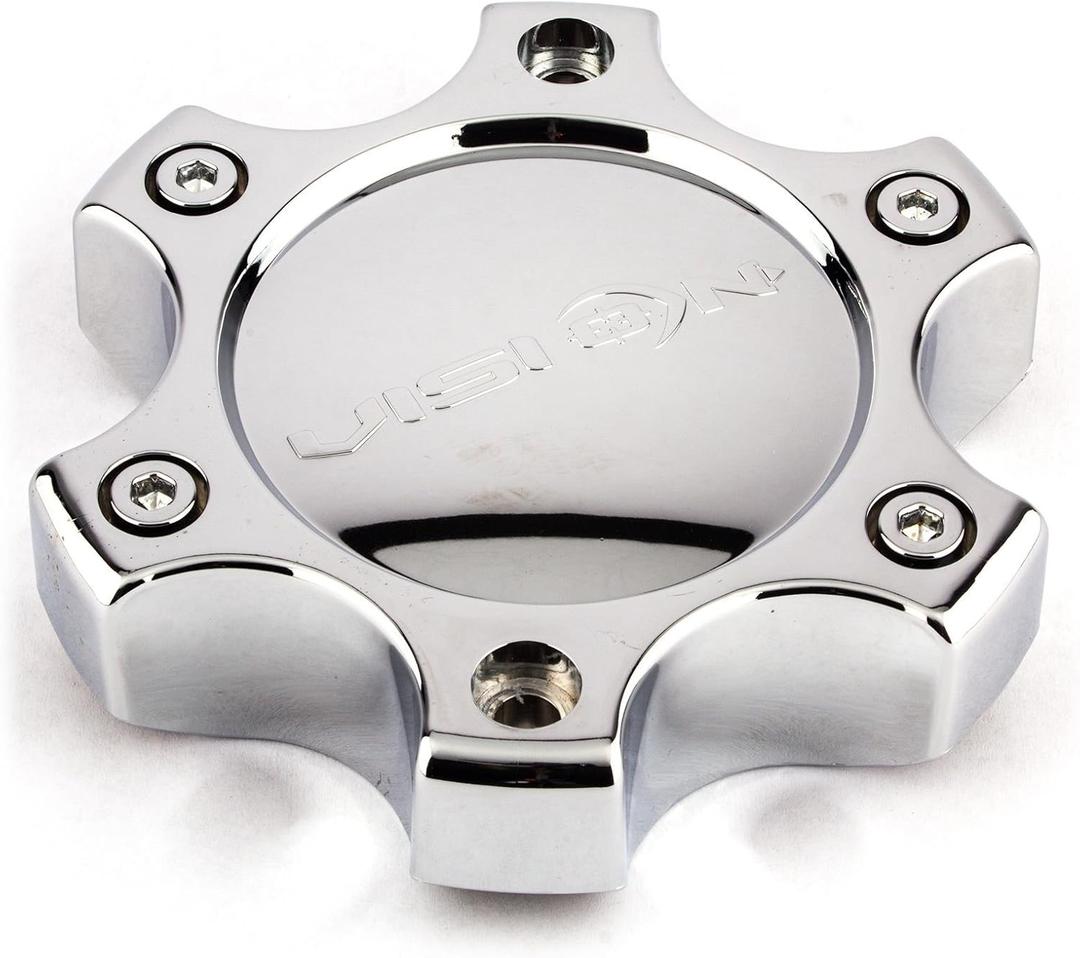Vision Warrior 375 Wheel Center Hub Cap Chrome 6 Lug C375-6C New Logo VIS203
