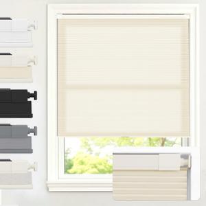 AOSKY No Tools No Drill Cordless Cellular Shades Blinds for Indoor Windows, Light Filtering Thermal Insulated Honeycomb Window Blinds Shades for Living Room Bedroom, 36" W x 64" H, Beige