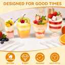 400-Pack 5 oz Dessert Cups with Lids and Spoons, Clear Plastic Parfait & Yogurt Cups, Mini Shooter Cups for Parties, Ice Cream, Pudding, Fruit | Square Appetizer Containers