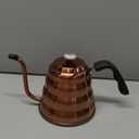 Barista Warrior Gooseneck Kettle for Pour Over Coffee and Tea with Thermometer for Exact Temperature, Precision Pour Drip Spout, Compatible with all Stove Tops (Copper Coated, 1.2 Liter, 40 fl oz)
